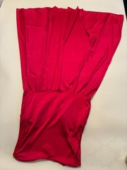 Vintage RED NYLON NIGHTGOWN Plus Size 2X Long Sheer LACE Old Hollywood Glam Diva