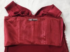 VTG John Galliano 2007 Burgundy Red Crepe Satin Bias Cut Dress Sz 12/ 44 Y2K