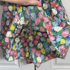 Vintage GaBar Cotton Play Swim Suit Sz 18 Union Label Pretty Tulips Built Bra