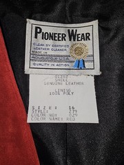 NWT VTG Pioneer Wear Red Leather Fringe Vest Womens Sz 16 Western
