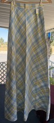VTG 70s Sears JR Bazaar Maxi Skirt NWT Size 5 Blu/Yello A Line Prairie Deadstock