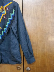 Vintage CEDARS Black Shirt Size 10 Beaded Western Rodeo Country Southwestern