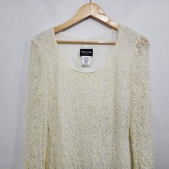 Onyx Nite 90s Vintage Cream Lace Bell Sleeve Mini Dress NEW Womens Sz 8 Stretch