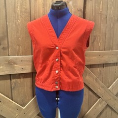 Women’s Vtg red Patriotic Gitano vest top size medium snap front 80’s 90’s