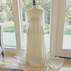 VTG Italian Wedding Gown XS Princess Ivory Babydoll BOHO Lace Romantic OOAK Chic