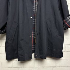BURBERRYS London Vintage Nova Check Blue Trench Coat Size 16L VTG ***Flaws***