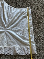 Vintage Lorraine Ivory Lace Sheer Silky Nylon Short Sissy Bloomers Large