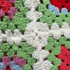 Handmade Crochet Sweater Granny Square Boho Vintage Americana Streetcore Preppy