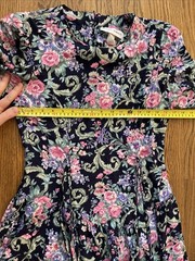Vtg 80s Betsy’s Things Drop Waist Floral Femme Garden Cottagecore Midi Dress M/L
