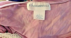 Vintage Fundamentals Mauve 100% Nylon & Lace Ladies Size Large V-Neck Nightgown