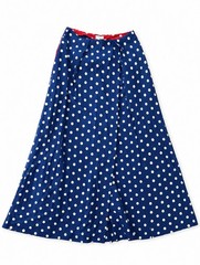 Vintage Saks Fifth Ave 1960s Cole California Long Polka Dot Blue White Skirt