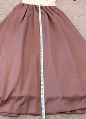 Vintage Late 1970s Maxi Dress With Brown Skirt And Cream Lace Top