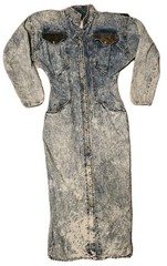 Reboundi Vintage Women’s Dress Leather and Denim Made in USA, Size 3/4