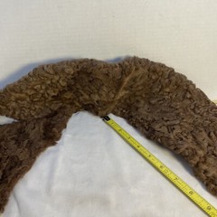 VTG Fur Curly Collar & Lapels Leather Back 37”around 6” Wide At Collar ,Unknown