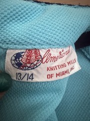 Mod Vintage 1960’s Sky Blue Polyester Knit Dress Size 13 / 14