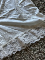 Vintage Lorraine Ivory Lace Sheer Silky Nylon Short Sissy Bloomers Large