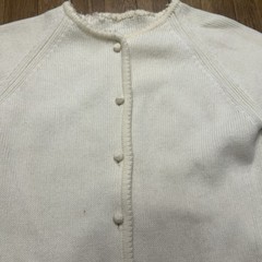 Vintage 1960s Women’s Floral Cardigan Small 18×22 White
