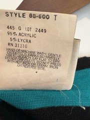 Byer Too Knit Dress Vintage 80s Black Turquoise Diagonal Stripe Sz 9 10