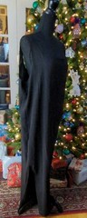 Vintage 80s Tan Chho Black Beaded Sequin Duster Dress 4 Piece Set, Women’s 2X