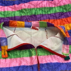 Vintage Rhapsody By Glazier Quilted Striped Maxi Skirt Small Medium Rainbow