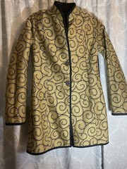 Vintage Tapestry Jacket Reversible Kimono Style Reversible Cuff Link Buttons S
