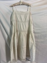Antique Victorian Edwardian White Cotton Chemise Petticoat | Broderie Anglaise
