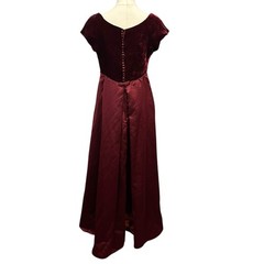 Alfred Angelo Vintage Wine Velvet Satin Prom Gown Dress Small Formal