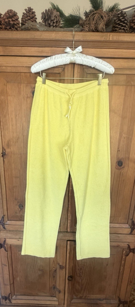 Vintage AU COTON ORIGINAL Terry Cloth Yellow Sweats / Pants / Beach sz M #290