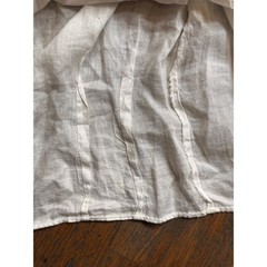 Vintage 80s Linen Blouse | Ivory Ruffle Open Front | Edwardian Revival | M/L