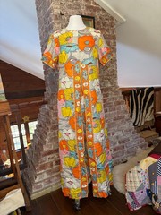 Vintage 1970’s Van Raalte Floral Dress + Pants Matching Set – Size M