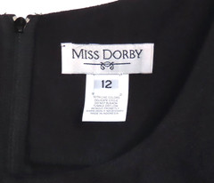 Vtg Miss Dorby Dress Suit 3/4-Sleeve Jacket & A-Line Maxi Dress, Black & Pink 12