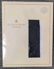 1990s Victoria’s Secret Hosiery Lace Top Pantyhose Medium Midnight Navy USA Vtg