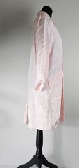 Vintage 80s 90s Sexy Baby PINK US BOYS TRENCH COAT DUSTER SILKY SHINY BUTTONS