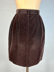 Vintage 1990’s brown corduroy button-front hi-waist short skirt by PATRICK X