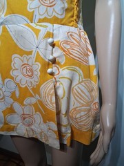 Kahala Vintage Yellow White Playsuit Bathing Swim Suit Made In Hawaii Size S