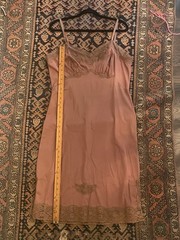 Vintage Van Raalte Suavette Full Slip Mocha Mushroom Brown Lace Size 40, 07206A