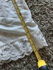 Vintage Lorraine Ivory Lace Sheer Silky Nylon Short Sissy Bloomers Large
