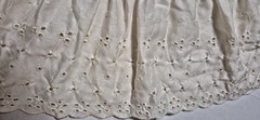 Vintage 70s You Babes White Cotton Skirt / Slip With Eyelet Ruffle size L