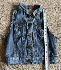 Vtg Ecko Red Denim Vest Womens M Blue Distressed Y2K Hip Hop