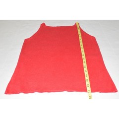 Vintage Knit Tank Top White Stag Size M 90s Red Ramie Cotton Stretch V-Neck