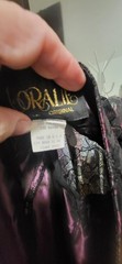 Vintage 80’s Loralie Original Purple & Black Taffeta Lace Punk Goth FL Dress 8