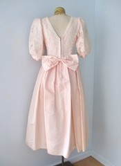 Vtg 80s Gunne Sax Pink Taffeta Lace Tea Dress Prom Wedding Tulle Crinoline 10