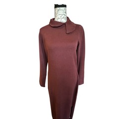 EUC VTG Peruvian Connection Maroon 100% Pima Cotton Sweater Dress Size M Preppy