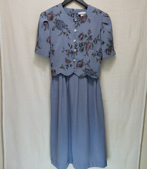 Vintage Miss Dorby Dress Periwinkle Blue Pink Purple Flowers Size 10P