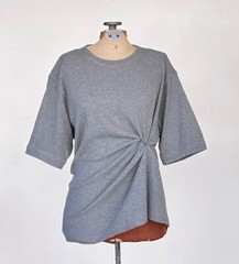 Perry Ellis Ringer T Shirt Size Large Designer Vintage Cotton Gray T Shirt