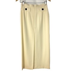 Vintage 80s 1980s Escada Women’s Skirt EU Sz 36 Ivory Long Straight Retro Wool