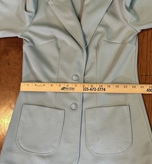 Vintage 70S Women’s Skirt Suit Ice Blue Polyester Knit SEARS Size 10 GROOVY