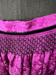 2 Skirts x Dirndl~1 Purple Damask w Lace~1 Embroidery Roses Dots Eyelets~S or M