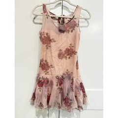 Diesel Sheer Vintage Mesh Floral Pink Dress Sz Medium Rare Boho Y2K Cottagecore