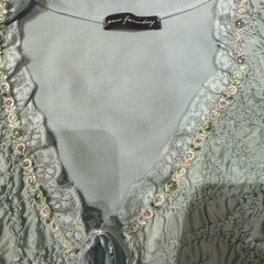 Ann Ferriday Rare VTG Stock Silk Embroidered Pucker , Mesh, Lace Top S